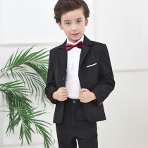 Autumn Primary School students 2021 new boys and children black suit four-piece flower girl dress host costume