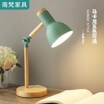 Solid wood table lamp Bedroom bed head lamp minimalist modern fashion creative cozy small night light adjustable light desk small table lamp