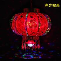 Red electric rotating lantern gate balcony living room relocation lantern Chinese style ceiling crystal lantern