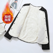 Thicken plus suede liner cotton clot woman short and warm beating bottom light inner wearing small cotton padded jacket down cotton clothes autumn and winter new