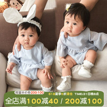 Male Baby Conjoined Clothing Womens Baby Sleepwear Ice Silk Thin Summer Clothing Nets Red Infant Summer Newborns Suit