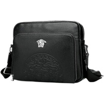 Light luxury Fanjia leather shoulder bag mens side backpack Medusa mens bag casual cross-package head layer cowhide gift trend