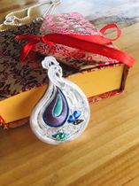 Miao embroidery necklace 999 sterling silver inlaid embroidery