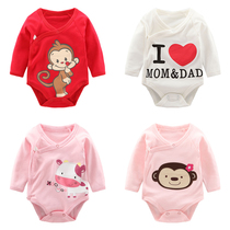 Baby autumn women cute super cute long sleeve male baby jumpsuit spring and autumn triangle ha clothes premature baby shirt