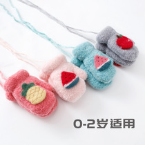 Baby gloves winter warm children cute baby winter 0-1 year old male autumn winter Girl 6 months Winter 2 one or two