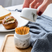 Nordic creative restaurant hotel ceramic portable high-end toothpick box bottle barrel jar home living room simple