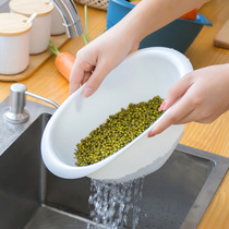 Rice tamper kitchen household drain basket plastic washing rice sieve rice washing basin artifact vegetable washing basket washing stainless steel