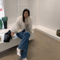 MSBEAST car Bar craft imported white raccoon fur vintage young coat womens short new coat