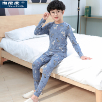 Boys underwear set cotton autumn and winter thin foreign atmosphere big children autumn clothes autumn pants childrens thermal underwear two-piece tide