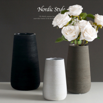 Modern minimalist style ceramic vase living room black and white gray dry flower Ware Nordic dining table home decorations study ornaments