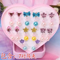 Childrens no ear piercing pain-proof ear clip baby cute earrings girl gift princess suit little girl ring jewelry