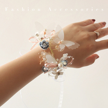 Korean bridesmaids wrist flowers brides wedding ceremony sisters bracelets fresh childrens dance table performance