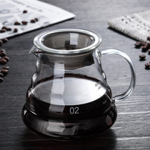 Heat-resistant thickened glass with lid coffee pot v60 cake filter cup sharing pot cloud pot hand flush ear cold kettle