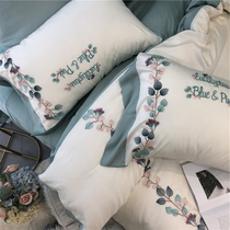 High-end 80 double-sided tencel embroidered white four sets of summer fields with small frescoed bed linen bed supplies