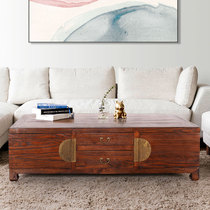 Retro Chinese log wood coffee table living room rectangular floor Cabinet full Elm furniture lockers full