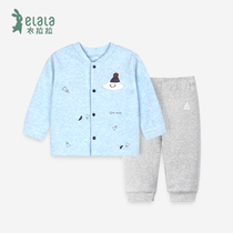 Lala spring and autumn baby cardigan suit male and female children cotton bottoming clothes baby foreign clothes 0-1 year old