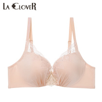 LACLOVER Langkavin Crystal Love Series Simple Glossy Lace 4 4 Hole Mould Bra LC11MB1
