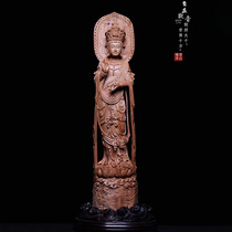 小叶紫檀老山檀香沉香木雕观音弥勒佛佛像金丝楠根雕刻工艺品摆件