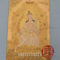 Hot selling imitation ancient religious Buddha Dang Kaguang Play Collection Embroidery Painting Brocade Painting Su Embroidered Bodhisattva