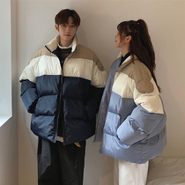 Winter new couples dress stand collar cotton coat men and women thick warm bread jacket Korean trend loose cotton jacket
