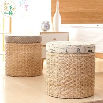 Such as silk grass woven storage stool storage stool storage box stool Debris finishing box Shoe stool sitting stool bed tail sofa stool