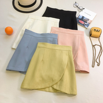 Irregular skirt womens 2019 autumn new Korean high waist thin hip skirt wild temperament a-line short skirt