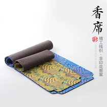 Hand-made Incense Road special Japanese-style siting cloth table flag auspicious cloud pattern tea mat cloth art sandalwood stove set