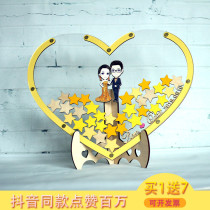 Yellow transparent graduation wedding ceremony birthday fingerprint sign-in tree bottle sign book book wooden personalized custom creative