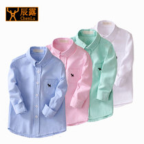 Boy white shirt long sleeve spring autumn new baby inch clothes student school clothes childrens performance clothes kid wave