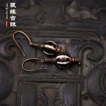 Original Design Lone Pin Bon Dick Earrings Melon Skin Tortoise Shell Millennium Generation Wood Fossils Price for a Pair