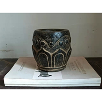 Collection of black blue stone shawl Lotus Stone incense burner (can be used as flower pot)-ZT10039