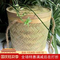Vietnam new bamboo woven bucket 250g small cake black tea green tea Puer tea loose tea small Tuo bamboo skin storage bucket basket basket