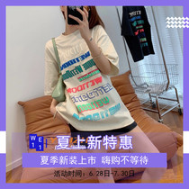 Overpass welldone colorful bullet screen printed short sleeve T-shirt female welldone Korean family small crowdsourced design sensation blouse