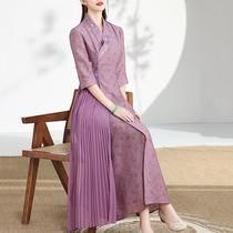 Han Wei female Chinese female Chinese feng Chun - summer refined flanggown 2022 new high - end Zen Tea Clothing Retro Dress
