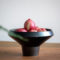 Landscape between mountains and waters high-foot fruit plate Jingdezhen all-made high-temperature kiln ceramics new Chinese home furnishings