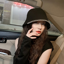Tide brand fishermans hat female spring and summer Japanese black Joker sunscreen UV sun hat Korean version of Chao Net red sun hat