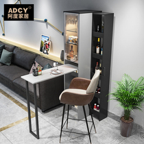 Will-style Light Extravaganza Terrace Table Home Folding Wine Cabinet Dining Table Integrated With Wall Living Room Modern Minima Wine Cabinet Partition Cabinet