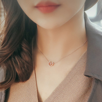 Hollow love necklace female Korean version of simple niche design sense student Moren Department choker birthday gift to girlfriend