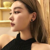 Temperament ear clip no ear hole female advanced NET red earrings French versatile suitable for round face earrings thin earrings thin earrings