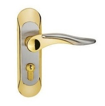 Puxin door lock Door lock handle lock European simple door handle lock engineering lock LA-8726 steel between gold