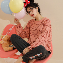 Antarctic ladys pajamas in summer thin pure cotton 2023 new spring and autumn red blown home suit suit