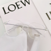 ins wind eye mirror transparent myopia female can be equipped with degree anti-blue light big face slim vegan eye frame male