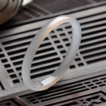 Brazilian natural white chalcedony agate jade bracelet jade bracelet womens fine strip fashion jewelry retro jade bracelet