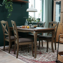 Norton Berg modern minimalist American dining table and chairs home dining table rectangular solid wood dining table soft bag dining chair