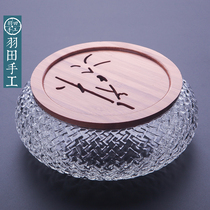 Plume Japanese style glass jug bearing dry foam tray with cover waste water bowl small water washed tea washing power tea with spare parts