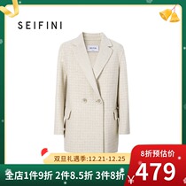 Shopping mall with the poem Fan Li 2020 new Korean plaid loose woolen coat women long 3AA170061