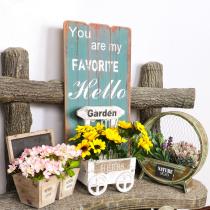 Retro retro restaurant Cafe shop Flower shop Flower arrangement Creative solid wood decoration Simulation flower decoration decorative flower pot