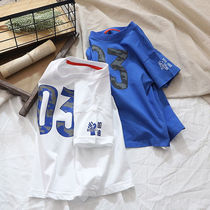 Childrens clothing boys summer short sleeve T-shirt 2021 new middle and Big Boy foreign handsome boy summer clothes T-shirt tide