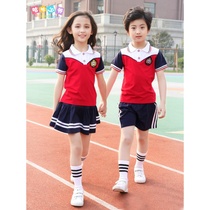 Belan Senma 2022 Summer Sports School Uniform Kindergarten Clothing Primary and Secondary School Students Pure Cotton Class Clothing Children Short Sleeve English