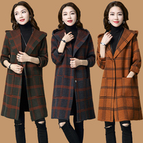 Autumn and winter large size womens fat mm foreign coat waist thick belly cover long coat 200kg fat increase 5XL